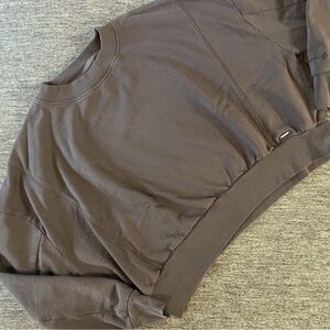 Women’s Superdry Cropped oversized Crew Neck Sweatshirt Sz 10 Dusty Purple